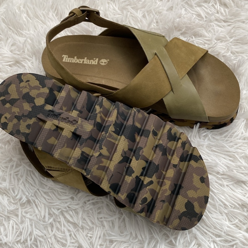 NWT Timberland olive green nubuck sandals - Picture 5 of 8